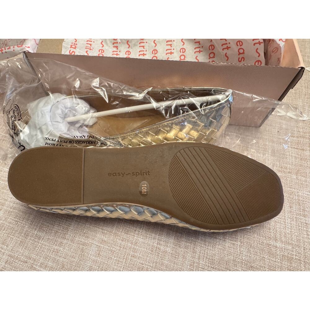 Easy Spirit Metallic Gold Woven Ballet Flats - Picture 5 of 9